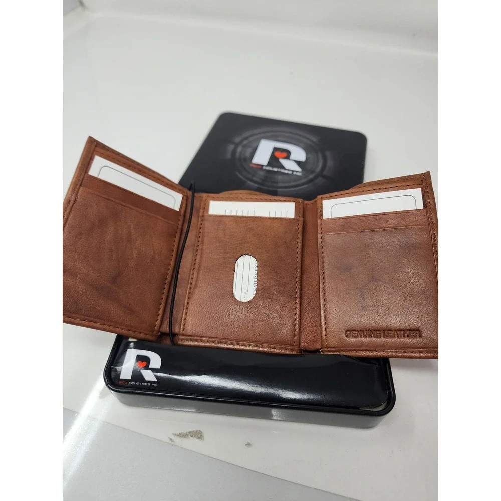 Rico Industries Mens San Jose Sharks Trifold Wallet Brown Leather Casual Size OS